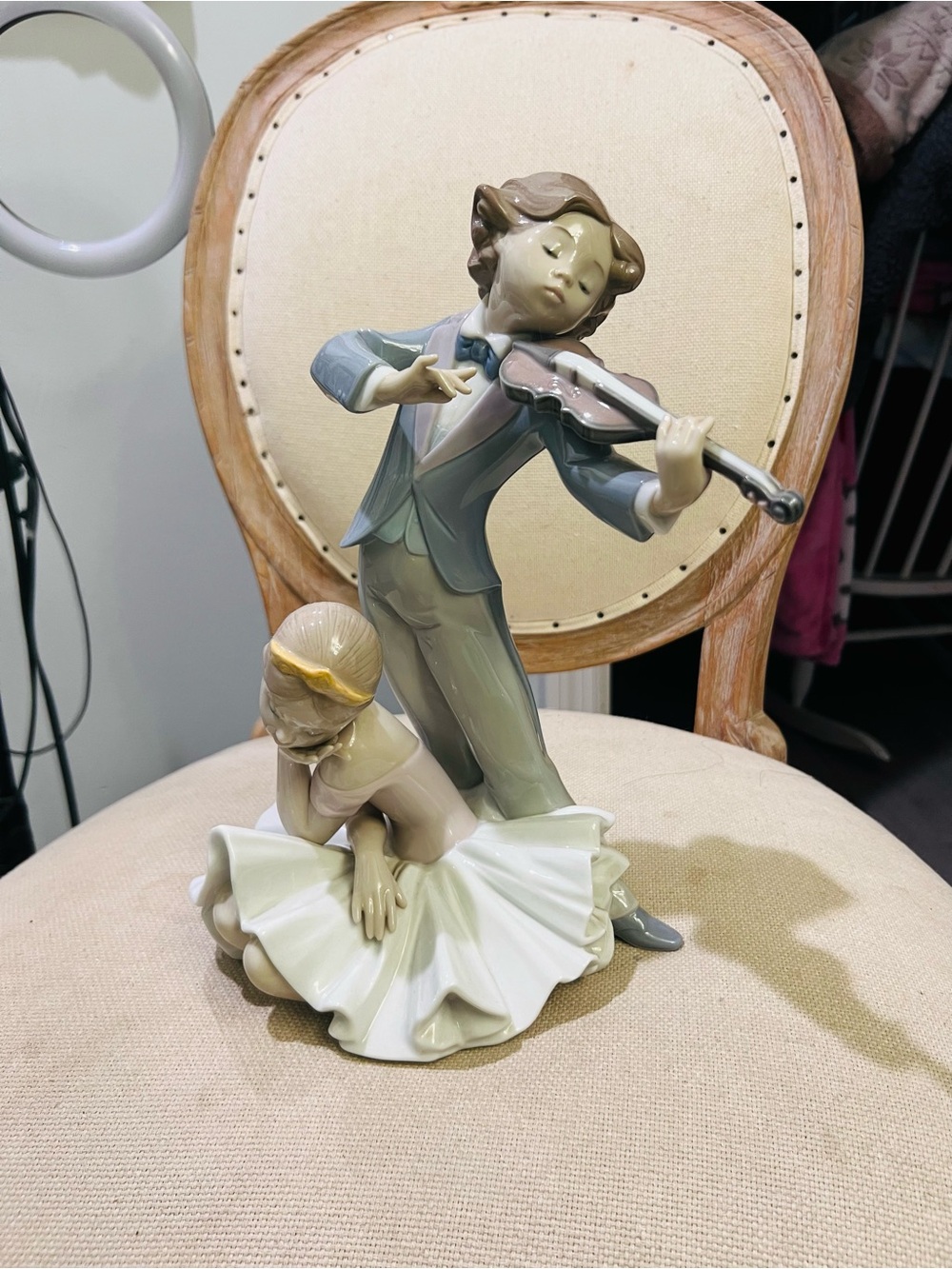 Lladro Figurine with Pink and Cream Accents